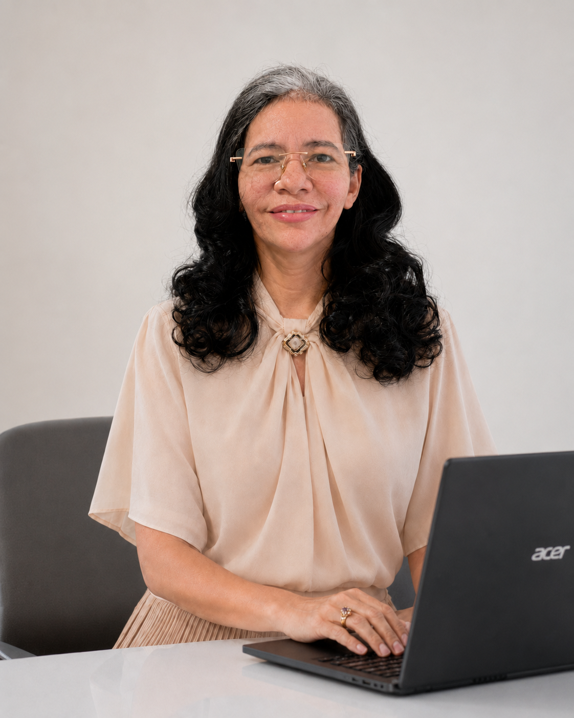 Dinaqueile Barros em atendimento